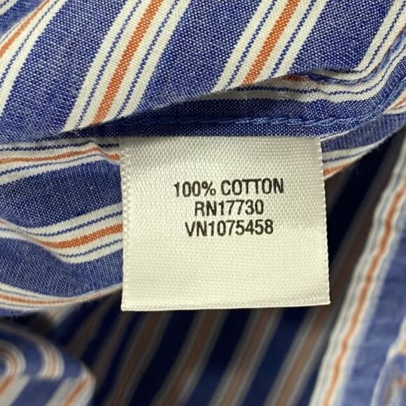 Cherokee Mens Shirt Size XXL Long Sleeve Stripe Button Down Blue White Casual - Picture 8 of 8